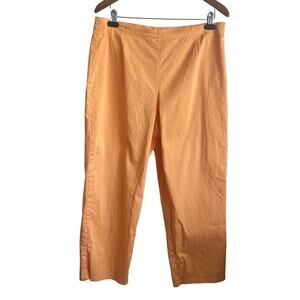 Susan Bristol Pants Women 16‎ Orange Straight Leg Cotton Stretch Beachy Casual